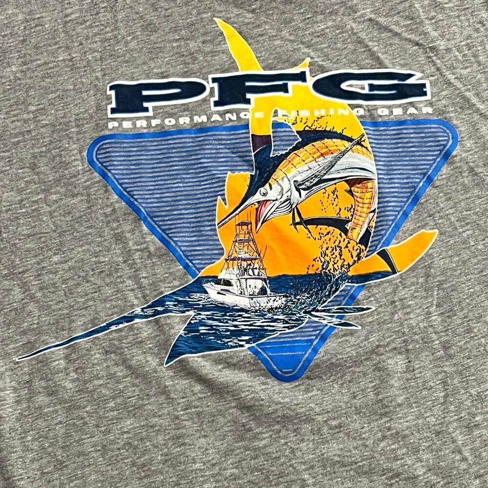 Columbia Sportswear Company PFG Grey‎ Marlin Fishing Boat Graphic T Shirt Men L - Picture 2 of 7